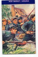 New Market Virginia VA Vintage Postcard Battle Scene With Soldiers picture