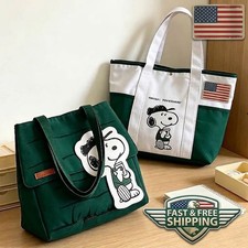 2025 New Starbucks Snoopy Tote Bag Shoulder Bag WHITE/GREEN Color-Free Shipping picture