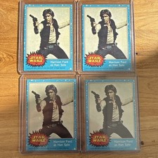Topps 1977 Star Wars Set #58 Harrison Ford as Han Solo Trading Card Lot (4) picture