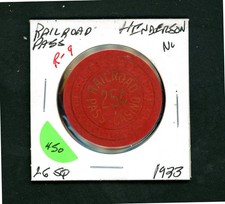XXRARE $.25 Railroad Pass Henderson, Nevada Casino Chip picture