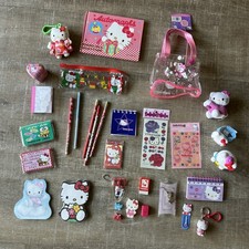 Vintage Hello Kitty Sanrio Large Lot Stationery Erasers Pencils Stickers Toys picture