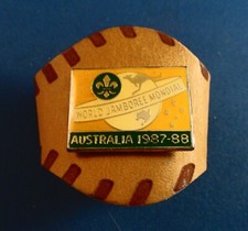 OFFICIAL LEATHER N/C SLIDE WORLD JAMBOREE MONDIAL AUSTRALIA / 1987-88 picture