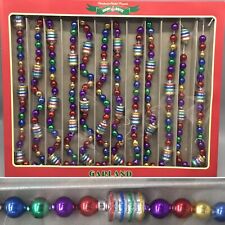 Radko Shiny Brite Glass Christmas Tree Garland Figural Jeweled Tone Beads 14ft picture