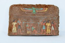 Rare Egyptian Antique Weighing of the Heart Ceremony Pharaonic Stela BC Era picture