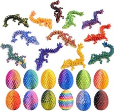12 Pcs 3D Printed Dragon Eggs with Dragon Inside – Fantasy Collectible, Home & O picture
