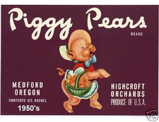1950's Medford Oregon Pear Crate Refrigerator Magnet picture