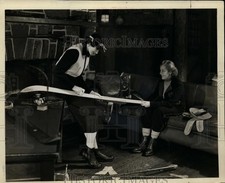 1937 Press Photo Skier working on keeping his skis in top condition - net08379 picture