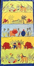 VTG TerriSol Karsten Kids Beach Towel Safari Animals 100% Cotton Brazil 60x32 picture