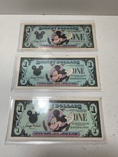 Lot of Disney Dollars, 1989 DA, 1990 AA, 1991 AA, Mickey Mouse picture