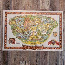Vintage 1978 Walt Disney Disneyland Large Wall Map 30