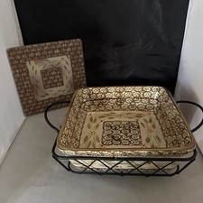 Temptations By Tara Old World Hospitality 2 Qt. Casserole Baking Dish Wire Rack picture
