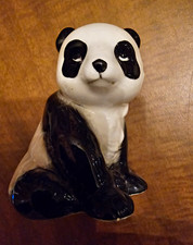 Black & White Panda Porcelain Animal Figurine - Sitting Panda picture