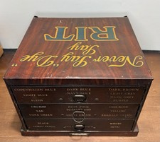 Antique Rit Dyes 3 Drawer Storage Box Metal Advertising Store Display Cabinet picture