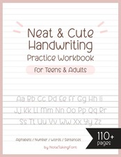 Neat and Cute Handwriting practice Workbook for adults and Teens: Improve your h picture