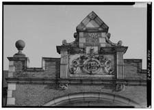 Greensburg Indiana 1900s Porte Cochere South Facade Brick Building Detail picture
