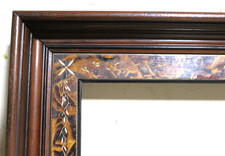 ANTIQUE FITS 10 X 12 VICTORIAN PICTURE FRAME EASTLAKE WALNUT WOOD MARBLE ETCHED picture