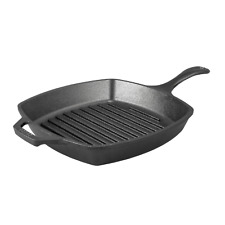 Lodge Yellowstone 10.5 inch Seasoned Square Cast Iron Cowboy Grill Pan,NEW picture