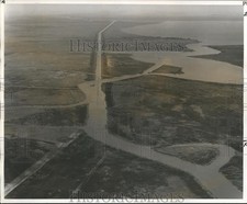 1958 Press Photo Bayou Segnette and Bayou Villars, Aerial View, Louisiana picture