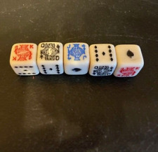 Set Of 5 Vintage Butterscotch Bakelite? Poker Game Dice 5/8” picture