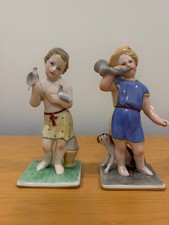 Antique Pirken Hammer Art China Czechoslovakia Porcelain Figurine Pair picture