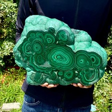 36LB Natural malachite slices quartz crystal mineral specimens reiki healing picture