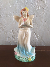 Vintage Ceramic Angel Fairy Holding Flowers 7