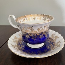 Royal Albert Regal Series Blue Montrose Cup and Saucer Set picture