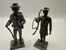 Lot 2 Vintage Pewter Soldiers Rifle picture