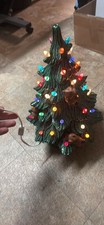 Vintage Nowell's Mold 3-Tier Green Lighted Ceramic Christmas Tree 21.5