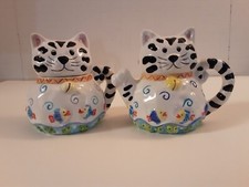 Vintage A-S-C Kitty Cat Creamer And Sugar Bowl picture
