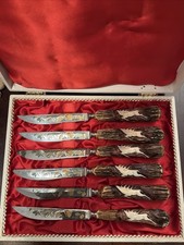 Vintage Anton Winger German Stainless Steel Stag Handle Steak Knives - Turkey picture
