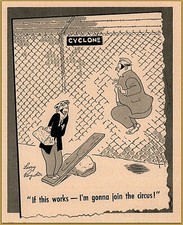 1947 a U-S-S Cyclone Fence Reynolds Comic Art Burglars 