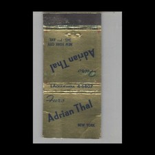Matchbook Cover Stripped Feature Adrian Thal Furs New York NY picture