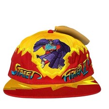 Capcom Street Fighter II Cap 1990s Made in Italy Adjustable VEGA Yellow Capcom picture