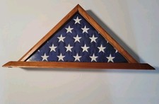 USS Arizona Memorial Flown Flag Dec 7 1991 Pearl Harbor 50th Anniv Koa Wood Box picture