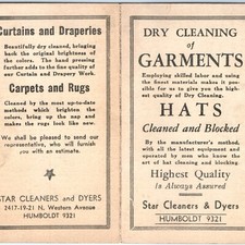 Vtg 1920s Chicago IL Star Cleaners & Dyers Advertising Folder Recipes Hints C41 picture