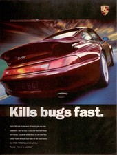 Porsche Kills Bugs Fast Print AD | EXCLUSIVE ART POSTER | FRAME & SIZE OPTION picture