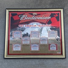 RARE 2007 Budweiser Two American Traditions Baseball Mirror - 26.5” x 22.5” picture