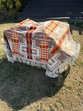Pendleton Beaver State Harding Design Wool Blanket Fringe 63x66 Very Good picture