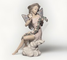 VERY RARE Lladro #5861 Fairy Flowers Retired 1995 / Repaired Wing, Lmtd 3yr Run picture