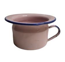Vtg Enamelware Graniteware Child's Handled Pink Chamber Pot picture