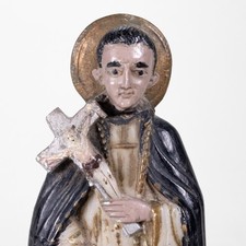 18th/19th Century Huamanga Stone Peruvian San Martin de Porres Sculpture picture