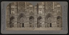 Photo:Tours France Cathedral Front View 1870s Gothic Church Stereo Print picture