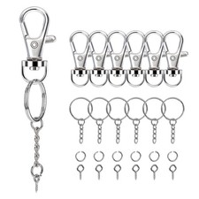 160PCS Keychain Making kit - 40PCS Swivel Lobster Clasp, 40PCS Key Rings with... picture