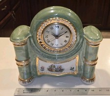 VINTAGE SESSIONS AMERICAN BEAUTI-LAMP ELECTRIC PORCELAIN CLOCK 22 KT GOLD TRIM picture