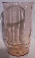 Vintage 1930s Pink Depression Glass MacBeth Evans Co. Rib Optic Tumbler 4 7/8