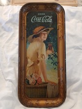 1916 Coca-Cola Elaine Tray Likely Original Stelad Passaic 18.75 x 8.5 Vintage picture