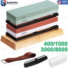 Knife Sharpening Stone Set Professional Whetstone 4 Side Grit 400/1000 3000/8000 picture