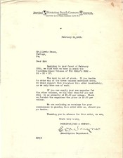 1922 Doubleday, Page & Co. letter about book order picture