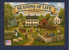 Seasons Of Life Folk Art 2027 Monthly Wall Calendar 12 Month picture